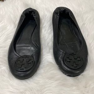 Tory Burch All Leather Black Flats